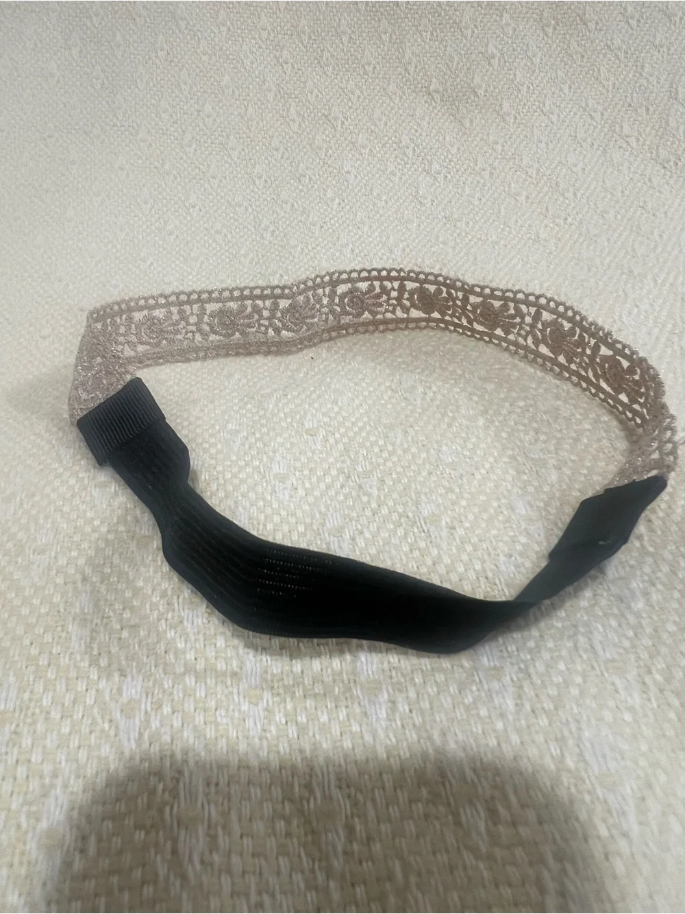 Beige Crochet Lace Wide Headband - Women Accessories
